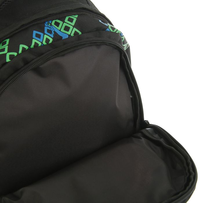 Рюкзак молодежный эргономичная спинка Stavia 41*27*17 «Ромбы», чёрный/зелёный/синий 67157