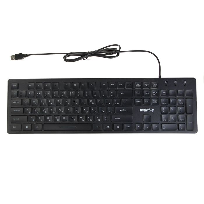 Клавиатура проводная Smartbuy ONE 305, USB, с подсветкой, черная