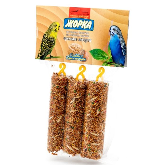 Медовые батончики ЖОРКА "Ореховое ассорти" для попугаев, 3шт