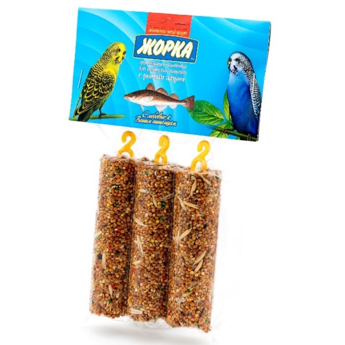Медовые батончики ЖОРКА "Рыбий жир" для попугаев, 3шт