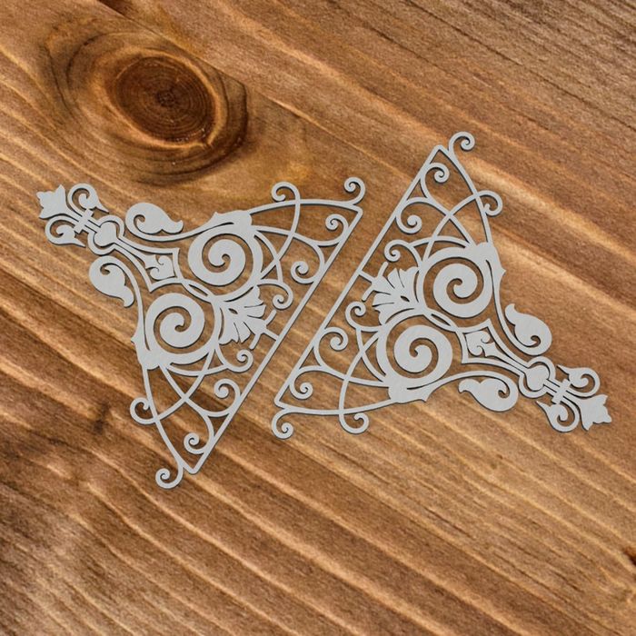 Чипбордов картон "Винтажные уголки" [1]  2 шт по 3,5х4,5 см