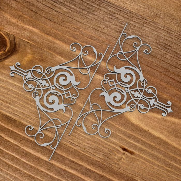 Чипборд  картон "Винтажные уголки" [3] 2 шт по 4х6 см