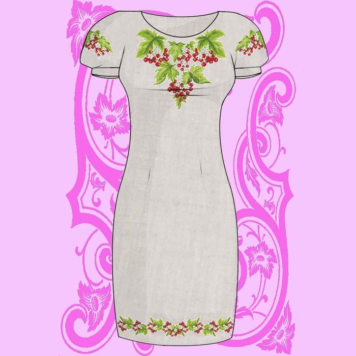 Набор для вышивки платья крестом "Ягодки", лён