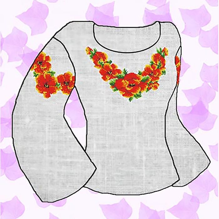 Набор для вышивки сорочки крестом "Цветы", хб