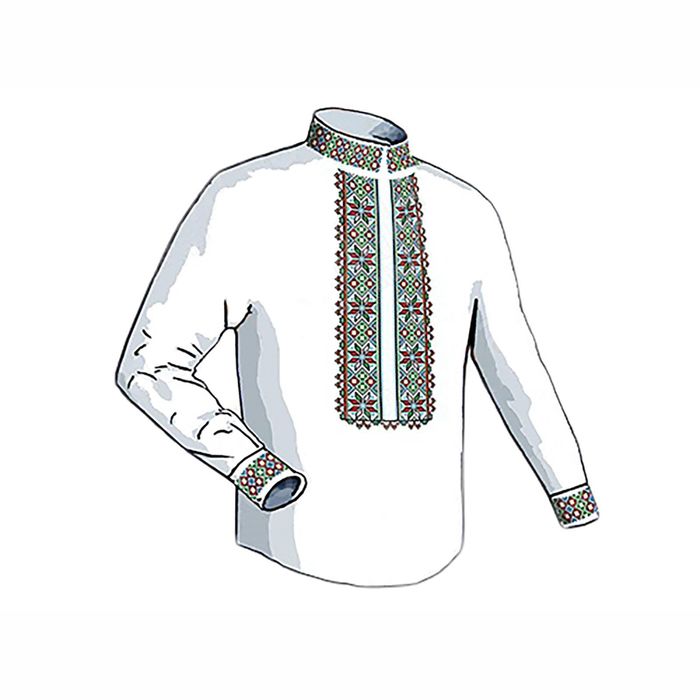 Набор для вышивки сорочки крестом "Традиционный узор", хб, муж.