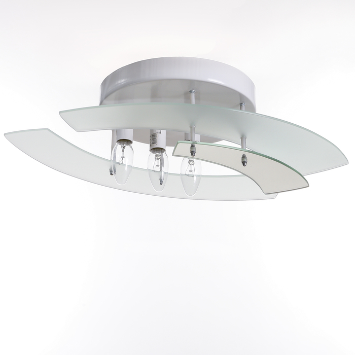 Люстра "Сатурн" 4293 белое-зеркало 3*60Вт Е14 57х27х11 см