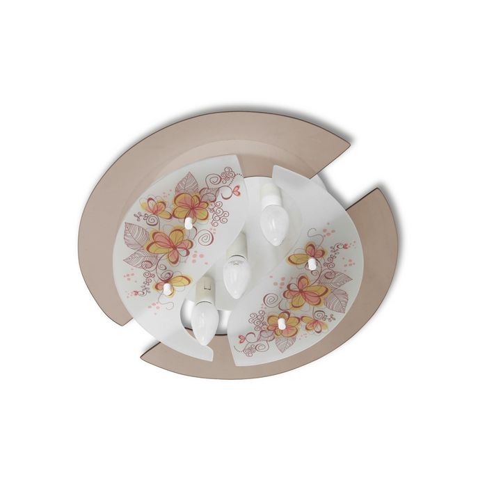 Люстра "Твист" 37483 бронза-цветы осень 3*60Вт Е14 42х42х12 см