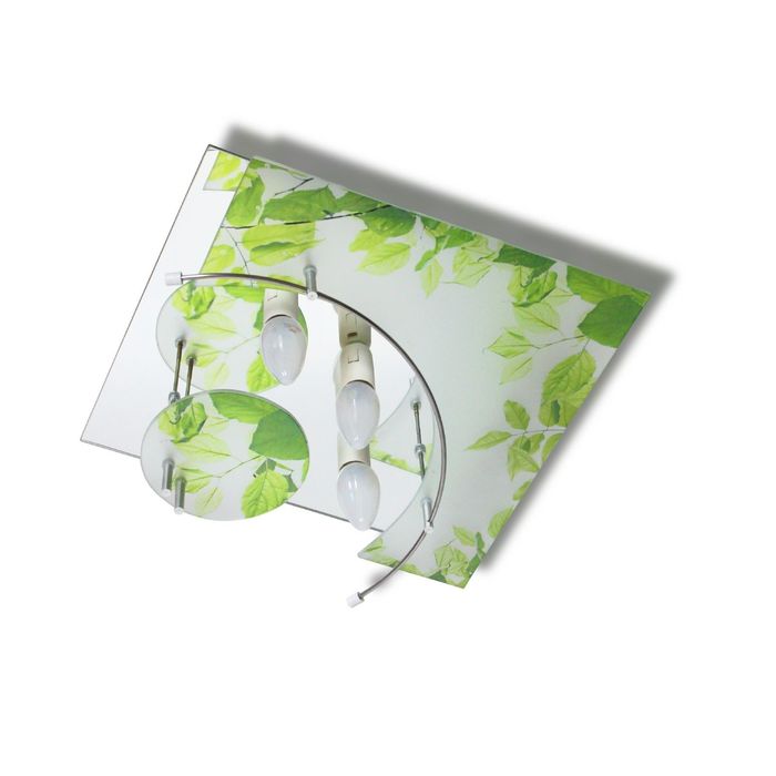 Люстра "Квадра" 37462 листья 3*60Вт Е14 33х33х10 см