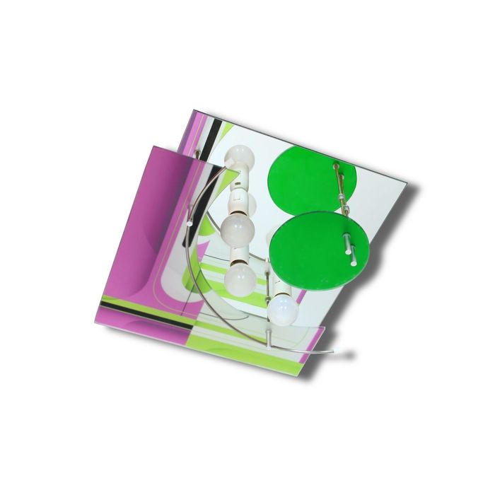 Люстра "Квадра" 37466 абстракция сирень яблоко 3*60Вт Е14 33х33х10 см