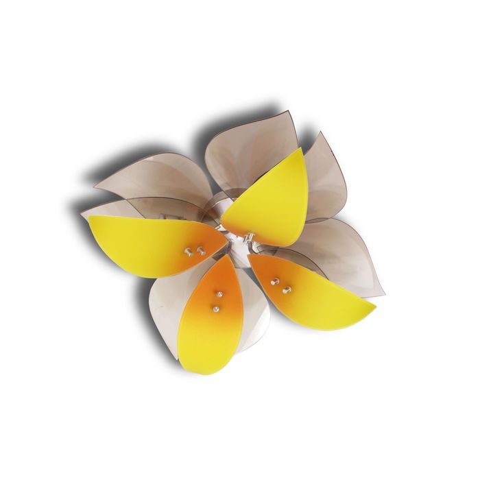 Люстра "Делия" 33481 белое-персик./лимон. 4*60Вт Е14 42х42х20 см