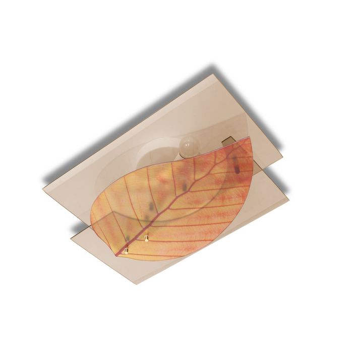 Люстра "Лист" 37467 бронза-желтое (узор) 4*60Вт Е14 48х35х14 см