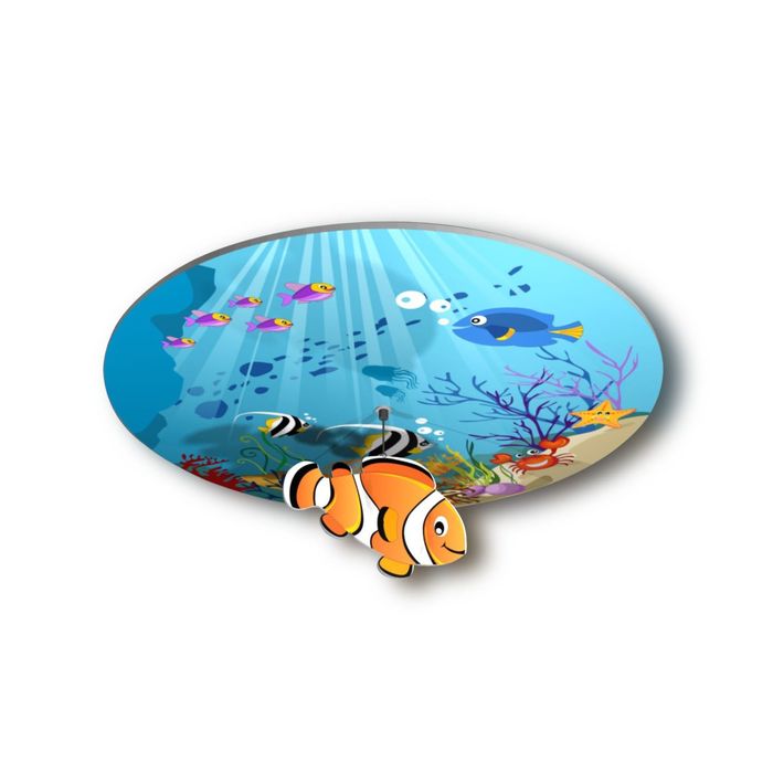 Люстра "Сказка" Подводный мир с фигуркой  37298 3*60Вт Е14 42х42х25 см