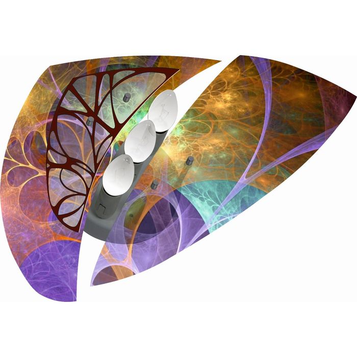 Люстра "Тень" 39246 цветной 3*60Вт Е14 40х30х12 см