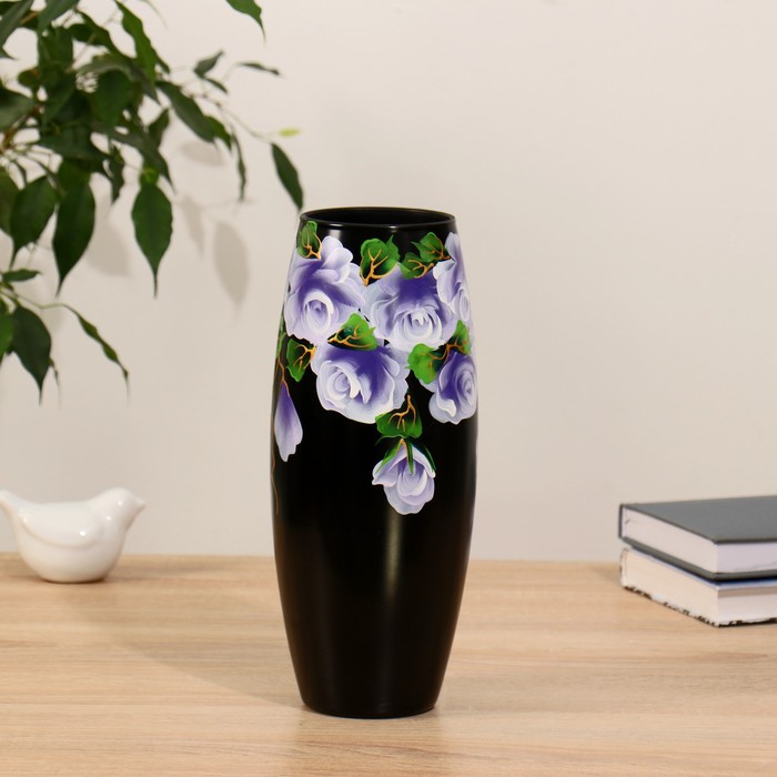 Ваза "Чёрная в цветах"