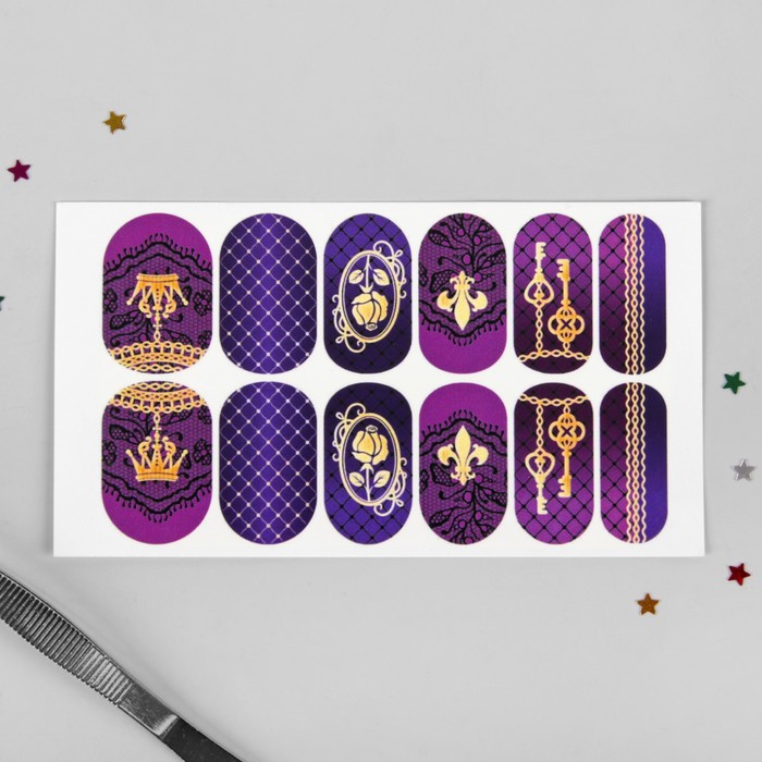 Слайдер-дизайн для ногтей "Королевский стиль"