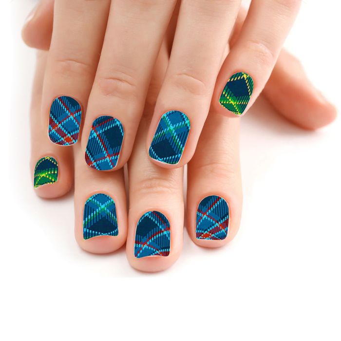 Слайдер-дизайн для ногтей "Шотландская клетка"