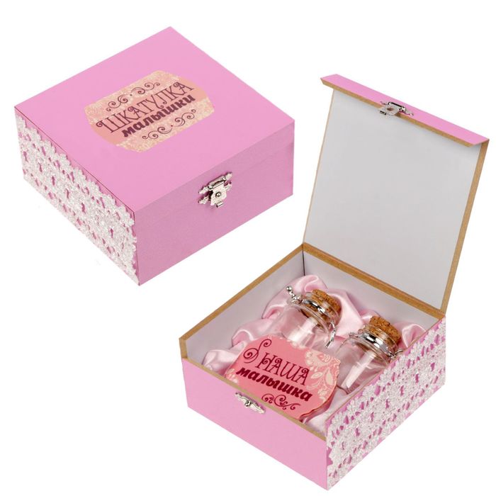 Шкатулка для первого локона и зубика "Шкатулка малышки", с открыткой