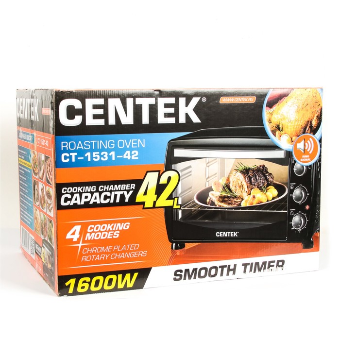 Мини-печь Centek CT-1531-42, 1600 Вт, 42 л, черный