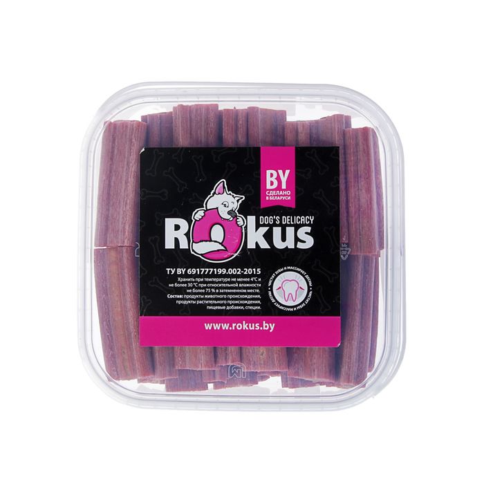 Лакомство ROKUS Dog's Delight для чистки зубов, для собак, ветчина, 8 см
