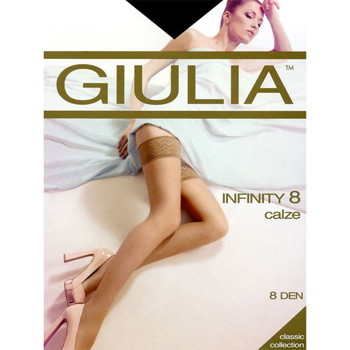 Чулки женские INFINITY 8 ден, цвет чёрный (nero), 1-2/XS-S