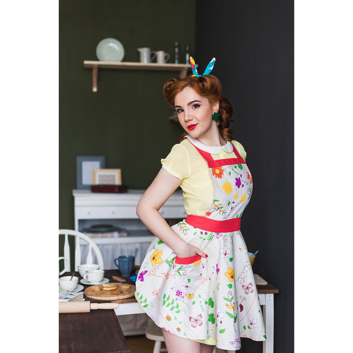 Фартук с карманом LISTELLE COLLECTION Полевые цветы Кокетка, размер 170х98