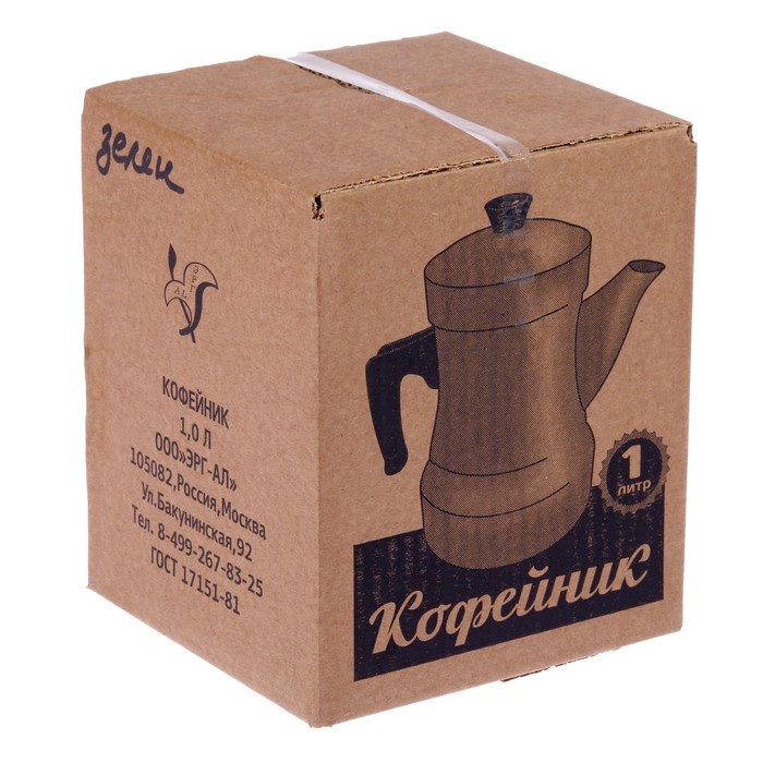 Кофейник 1 л, антипригарное покрытие, фиксированная ручка, МИКС