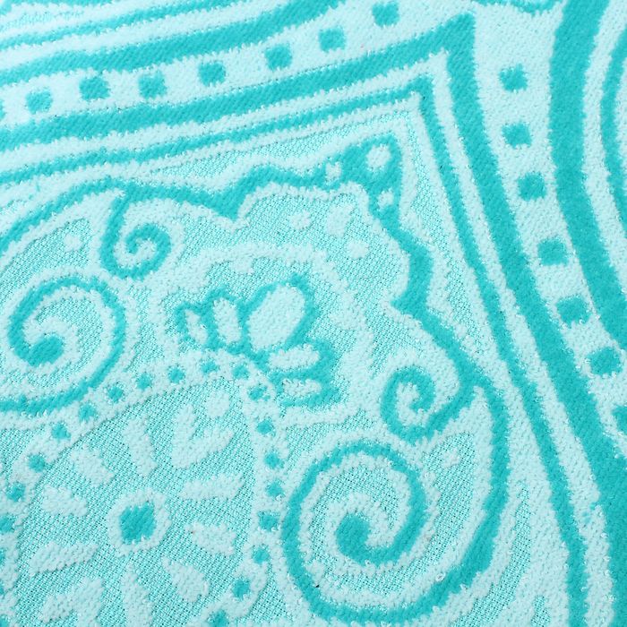 Полотенце велюровое 100х150 Дели бирюза, 500 гр/м2, хл 100%