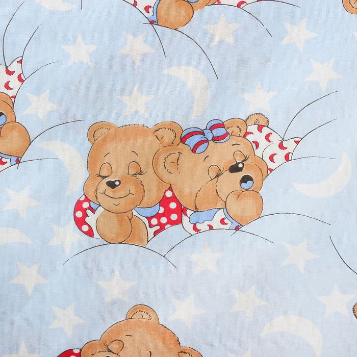 Постельное бельё 1,5 сп детское (рис. 1286/3) Сноведения голубое 147х215 см, 150х215 см, 70х70 см, 1 шт., бязь 125 г/м хл.