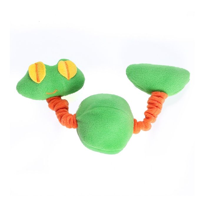 Игрушка для собак OSSO «Лягушка» на резинке с пищалками, 20 см, флис