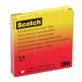 

Изолента 3М "Scotch 23", ЭПР, самослипающаяся, 19 мм x 9.1 м, черная