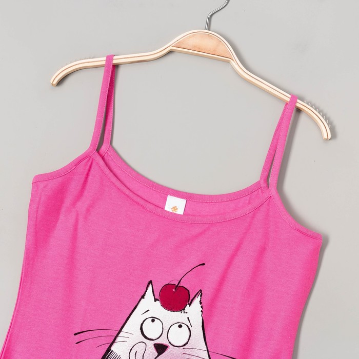 Пижама женская (майка, шорты), цвет розовый, рост 170-176, размер 48