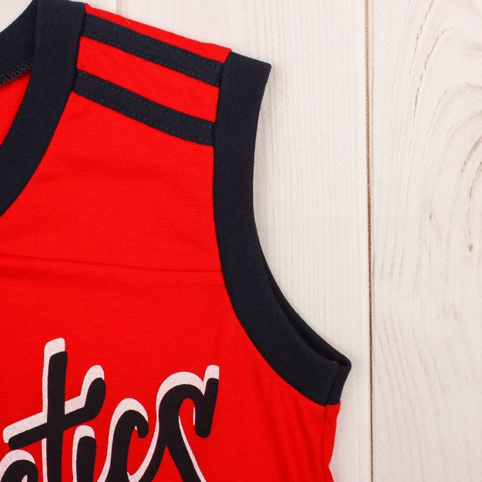 Костюм для мальчика "Athletics Club" (майка, шорты), рост 122-128 см (32), цвет красный/тёмно-синий