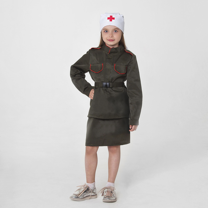Карнавальный костюм "Санитарка", рост 122-128 см, 6-7 лет