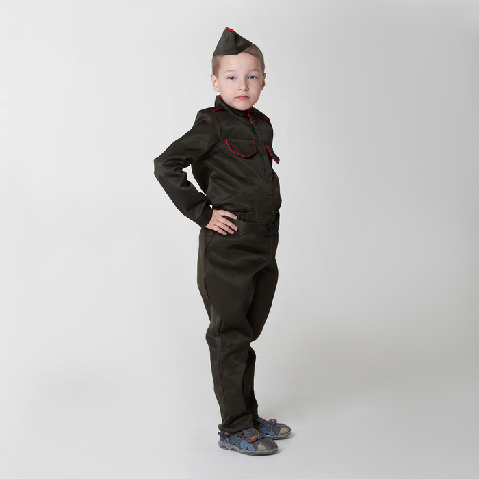 Карнавальный костюм "Солдат" с галифе, рост 122-128, 6-7 лет