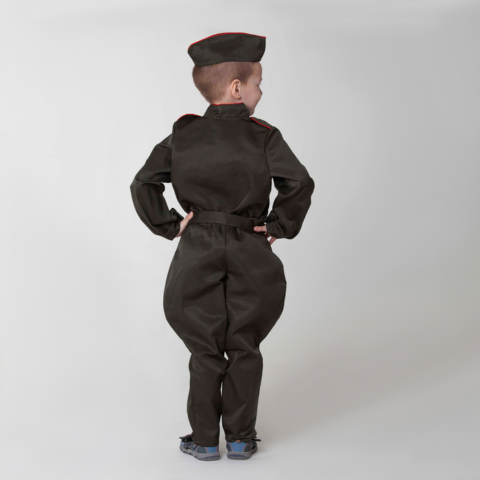 Карнавальный костюм "Солдат" с галифе, рост 122-128, 6-7 лет