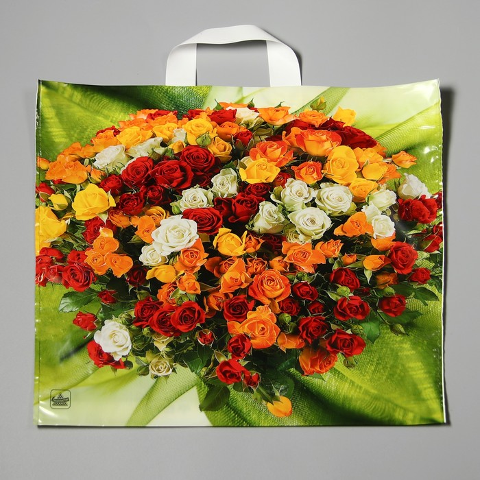 Пакет "Шикарный букет", полиэтиленовый с петлевой ручкой, 42 х 44 см, 70 мкм