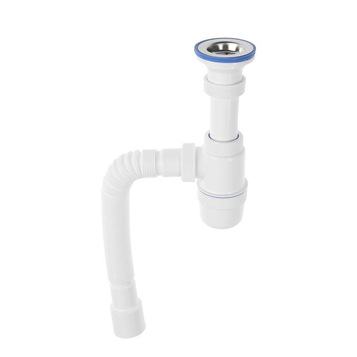 Сифон VirPlast "Элит", 1 1/2" x 40/50 мм, с гибкой трубой