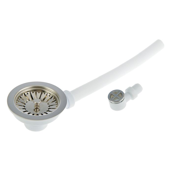 Выпуск VirPlast "Элит", 1 1/2", большой, с нержавеющей чашкой, с круглым переливом