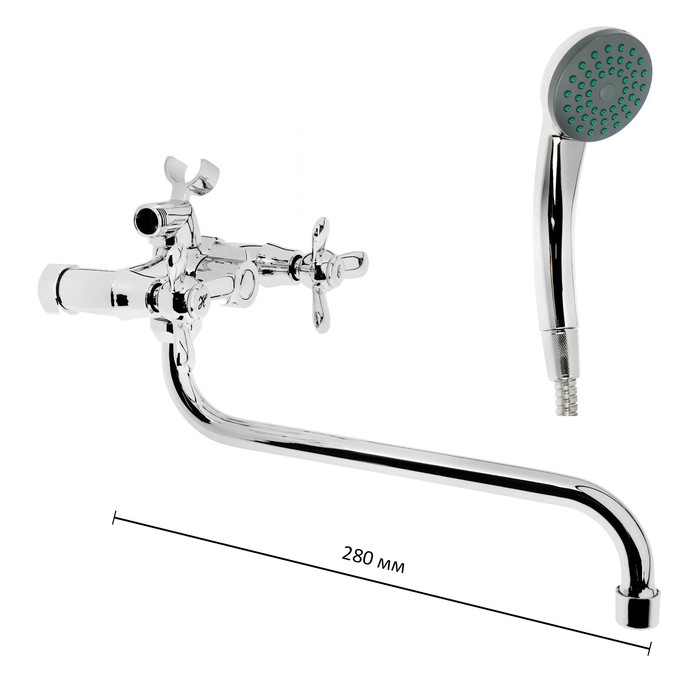 Cмеситель для ванны Accoona A87179, двухрычажный, хром