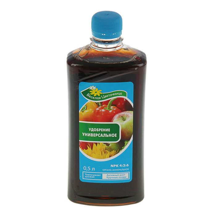 Удобрение открытого грунта Веселая Цветочница "Универсальное", флакон, 500 мл