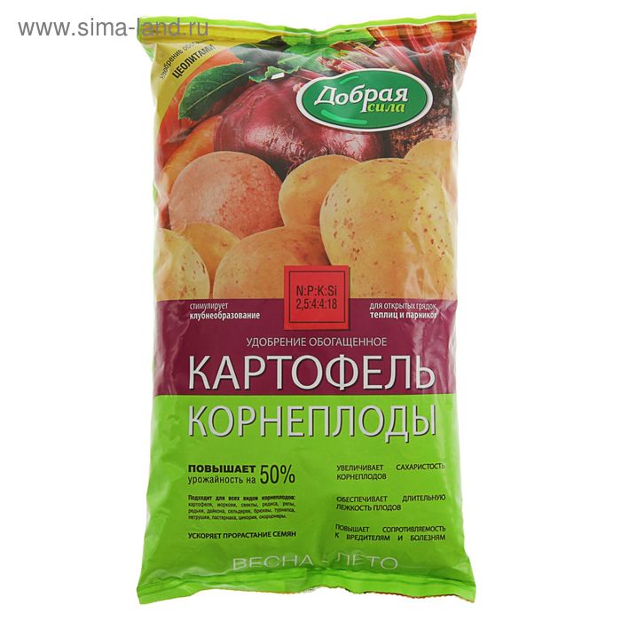 Удобрение открытого грунта Добрая Сила Картофель-Корнеплоды, пакет, 0,9 кг