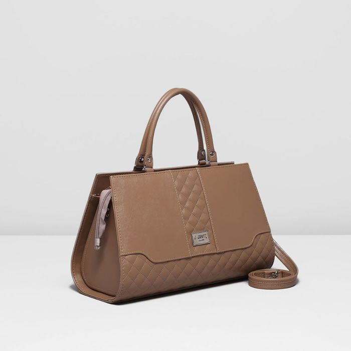 Сумка женская на молнии, 1 отдел, наружный карман, цвет бежевый