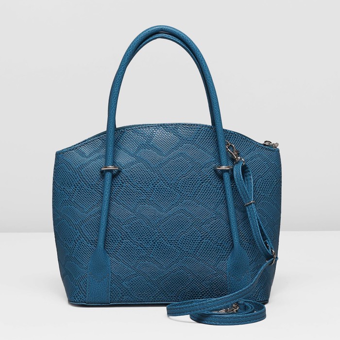 Сумка женская на молнии, 1 отдел, наружный карман, длинный ремень, цвет бирюзовый