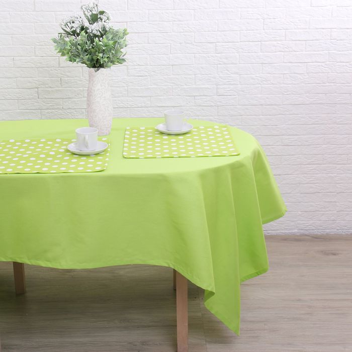 Набор столовый "Этель" Зелёное яблоко скатерть 150х250 см, салфетка 40х40 см 10 шт., рогожка