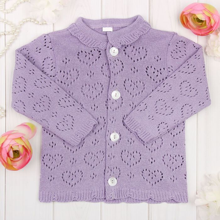 Кардиган детский, рост 80-86 см, цвет сиреневый  1716_М
