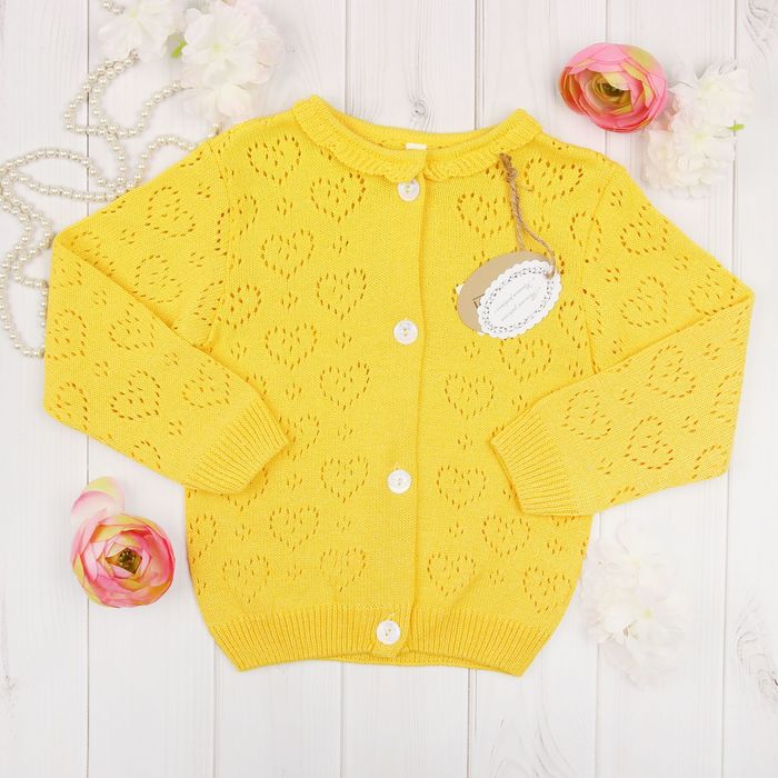 Кардиган детский, рост 86-92 см, цвет жёлтый  1716_М