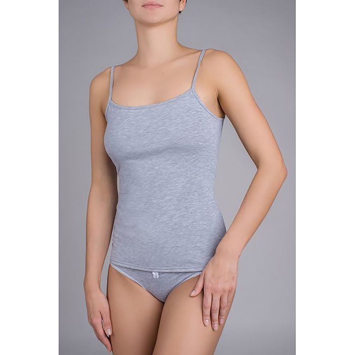 Майка женская однотонная М-02 цвет серый меланж, р-р 46