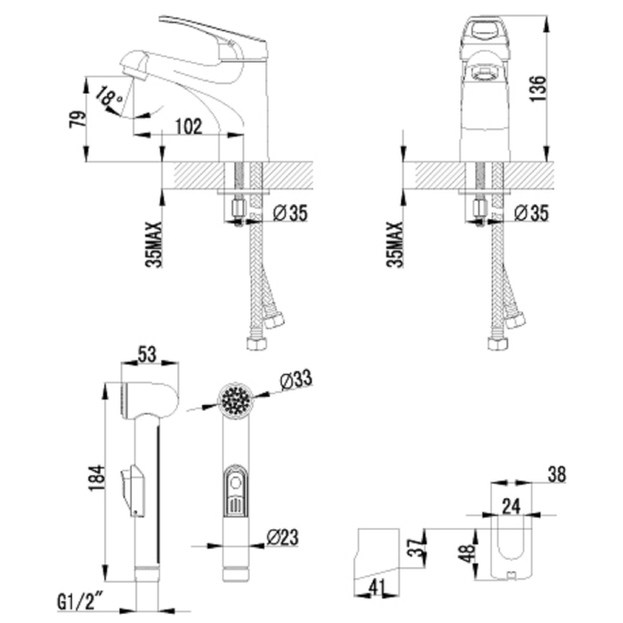 Смеситель для биде Lemark Omega LM3116C, хром