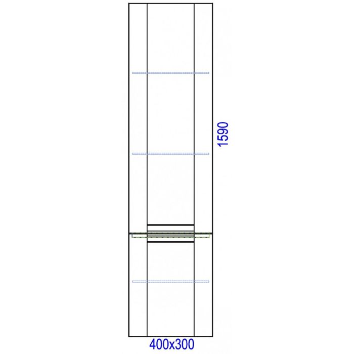 Пенал подвесной Aqwella SIMPHONY сосна беленая, левый Sim.05.04/L/SB