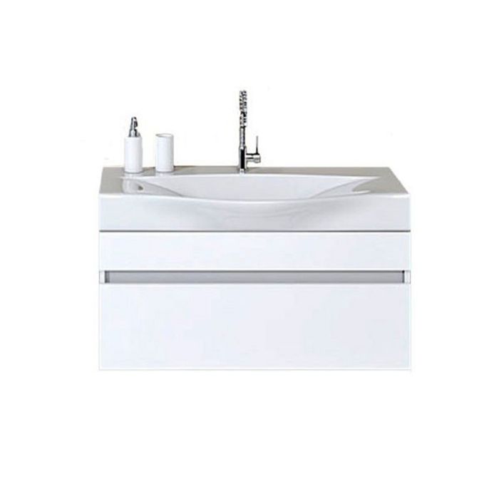 Комплект мебели Aqwella BERGAMO 100 подвесной, тумба с раковиной Bergamo 1000, белый